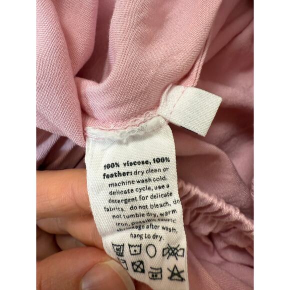 SLEEPER 100% Viscose Pink Ostrich Feather Trim Lounge Party Pajama Pants Size XS - Picture 9 of 13